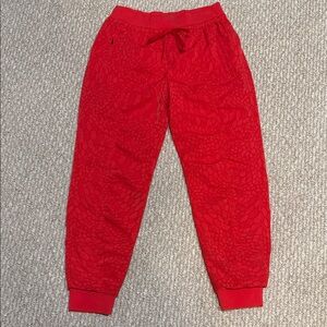 Athleta Red Textured Joggers